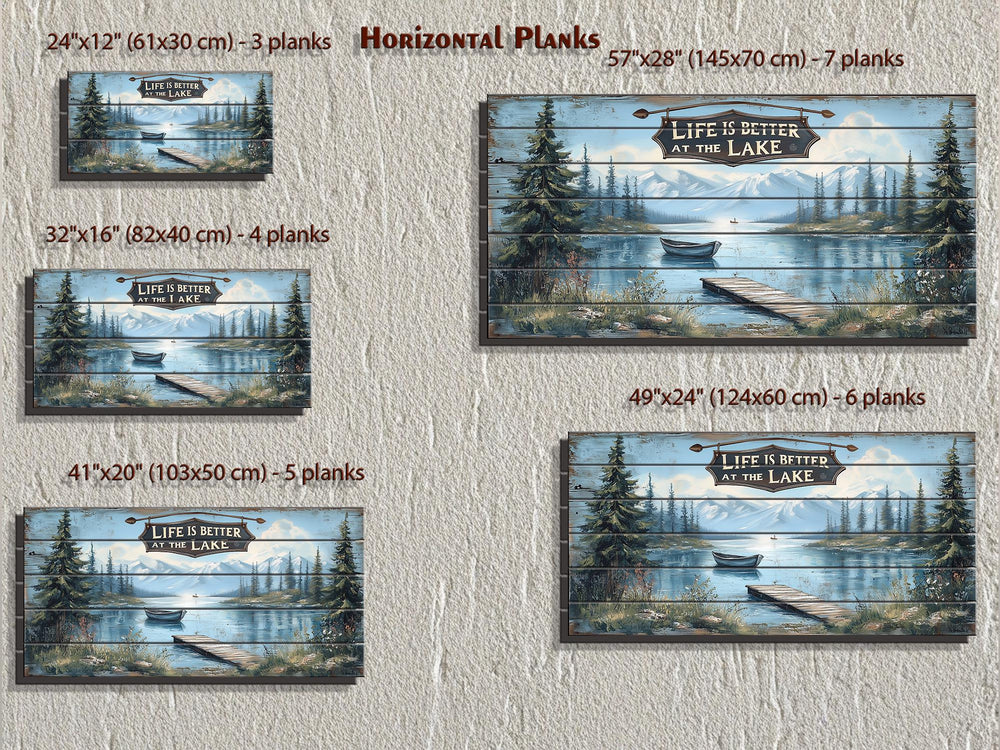 Life Is Better At The Lake Sign Distressed Wood Sign Wall Art