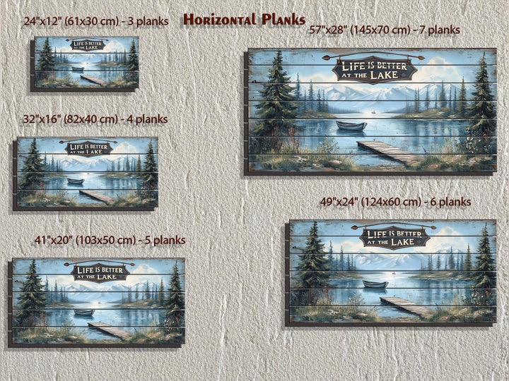 Life Is Better At The Lake Sign Distressed Wood Sign Wall Art