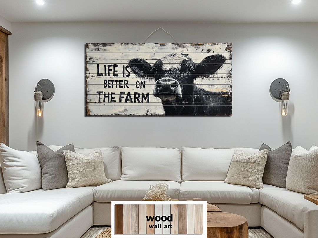 Life Is Better On The Farm Sign Real Wood Wall Art