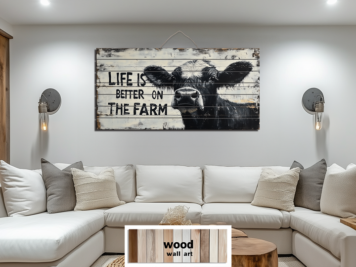 Life Is Better On The Farm Sign Real Wood Wall Art