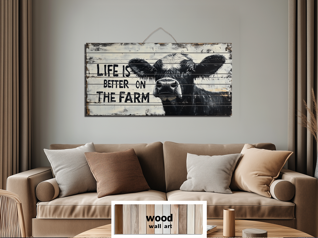 Life Is Better On The Farm Sign Real Wood Wall Art