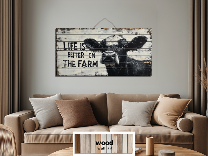 Life Is Better On The Farm Sign Real Wood Wall Art