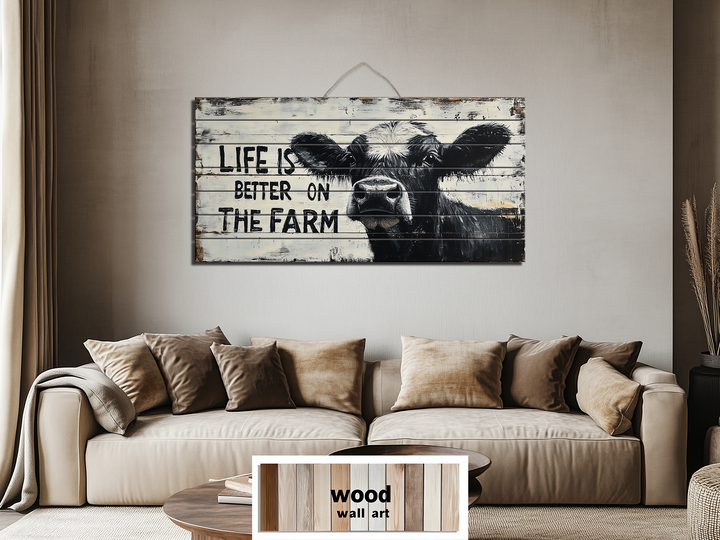 Life Is Better On The Farm Sign Real Wood Wall Art