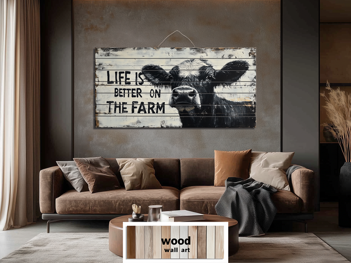 Life Is Better On The Farm Sign Real Wood Wall Art