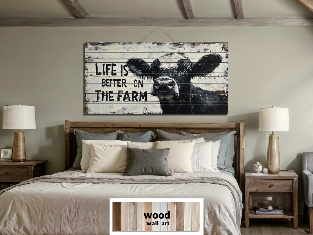 Life Is Better On The Farm Sign Real Wood Wall Art