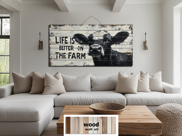 Life Is Better On The Farm Sign Real Wood Wall Art