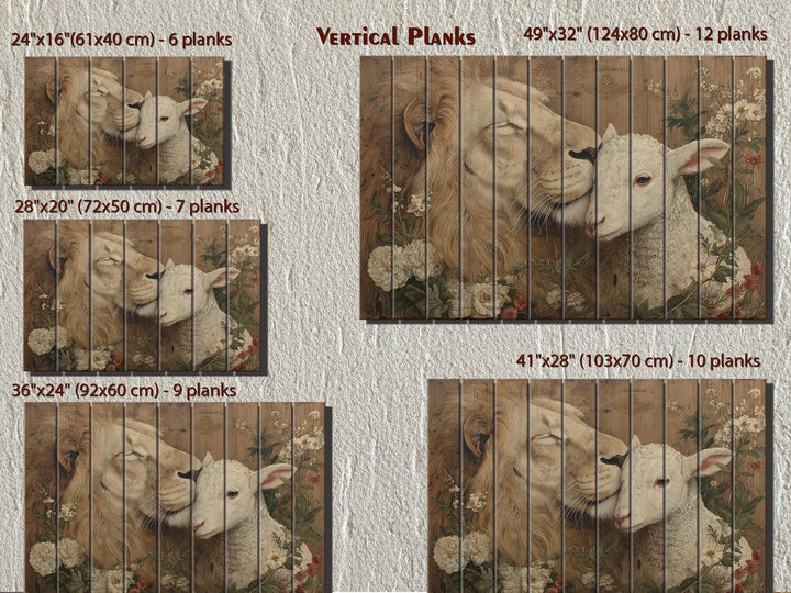 Lion And Lamb Distressed Wood Wall Art