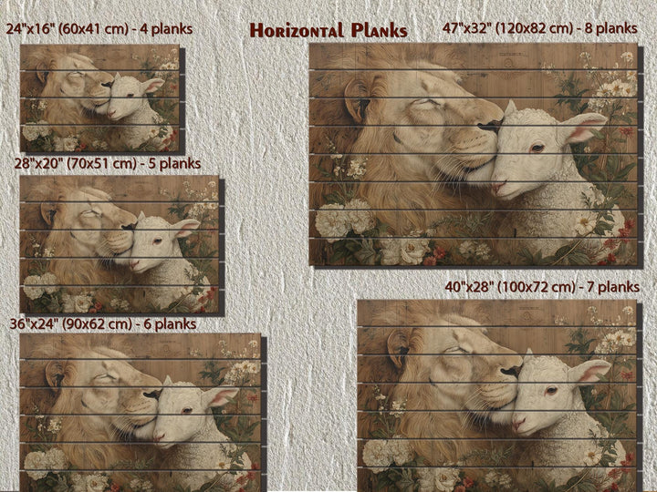 Lion And Lamb Distressed Wood Wall Art