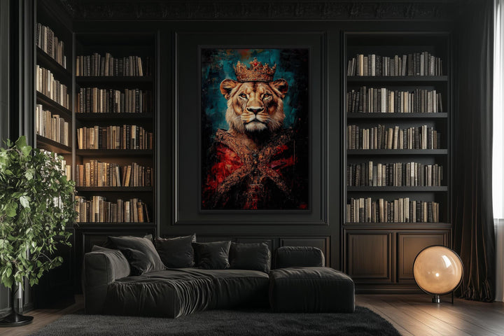 Lioness Queen With Crown And Robe Victorian Portrait Wall Art