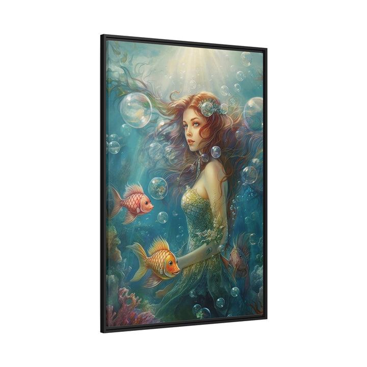 Little Mermaid Under The Sea Framed Canvas Wall Art