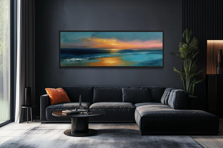 Long Horizontal Panoramic Seascape Ocean Sunset Wall Art