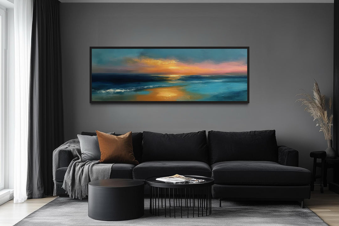 Long Horizontal Panoramic Seascape Ocean Sunset Wall Art