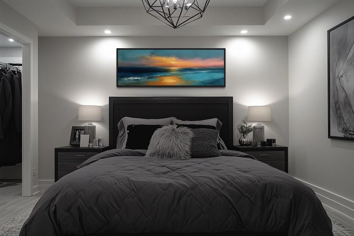 Long Horizontal Panoramic Seascape Ocean Sunset Wall Art