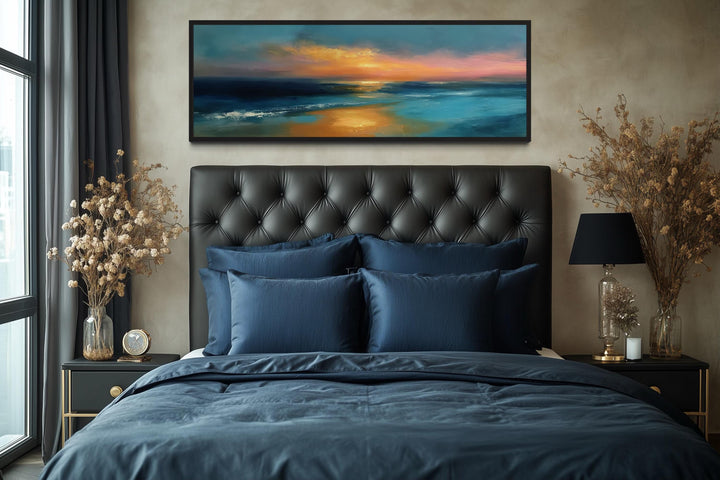 Long Horizontal Panoramic Seascape Ocean Sunset Wall Art