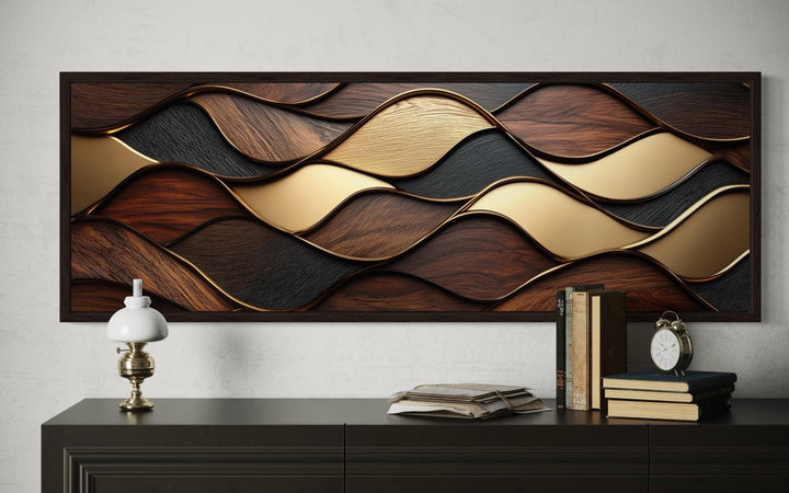 Long Horizontal Wood Texture Canvas Wall Art