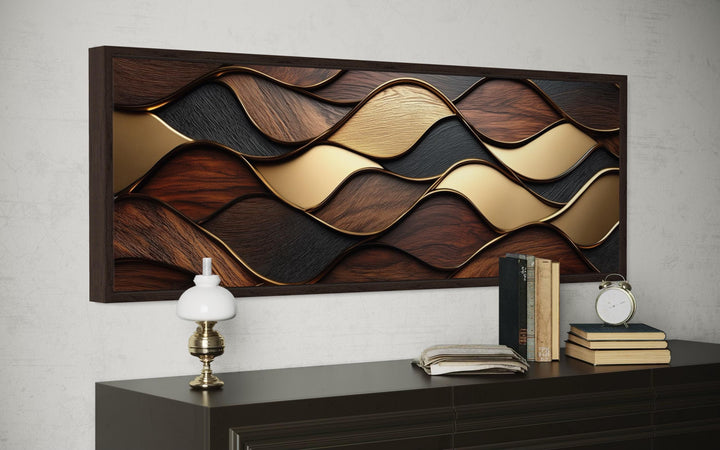 Long Horizontal Wood Texture Canvas Wall Art