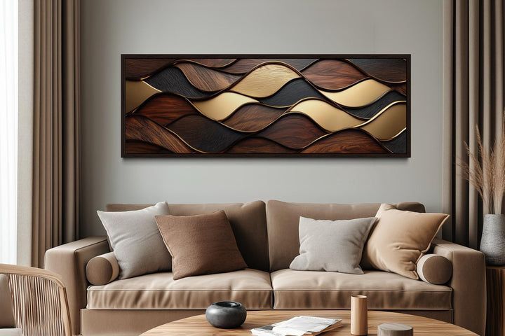 Long Horizontal Wood Texture Canvas Wall Art