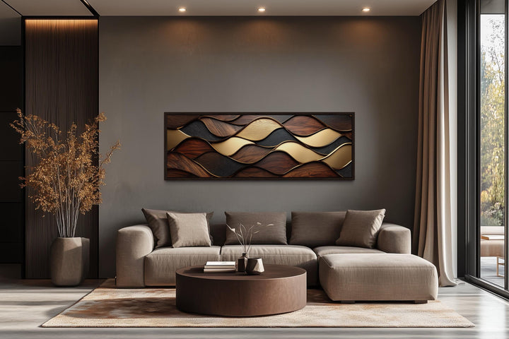 Long Horizontal Wood Texture Canvas Wall Art