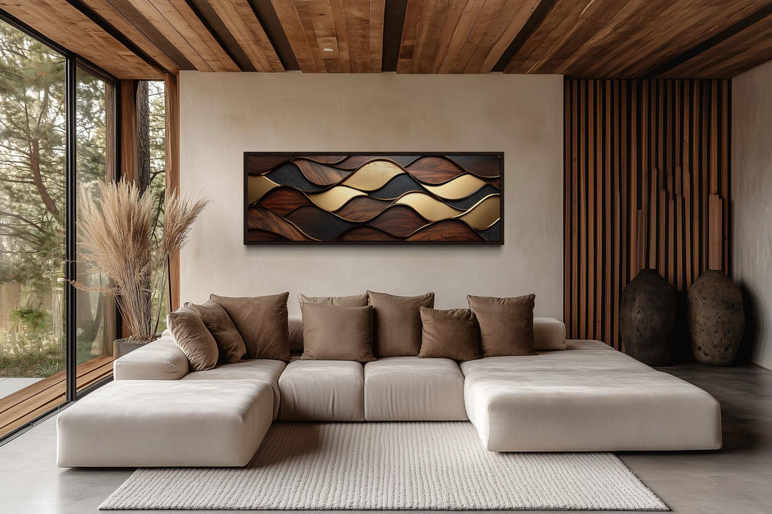 Long Horizontal Wood Texture Canvas Wall Art