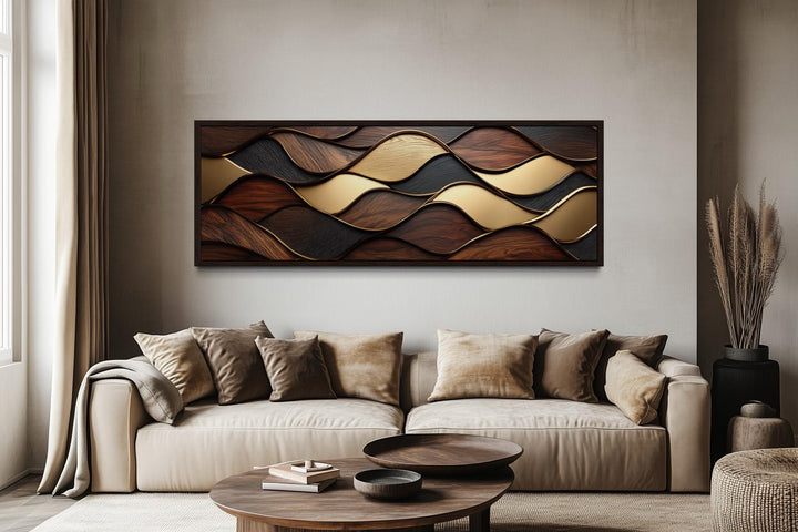 Long Horizontal Wood Texture Canvas Wall Art