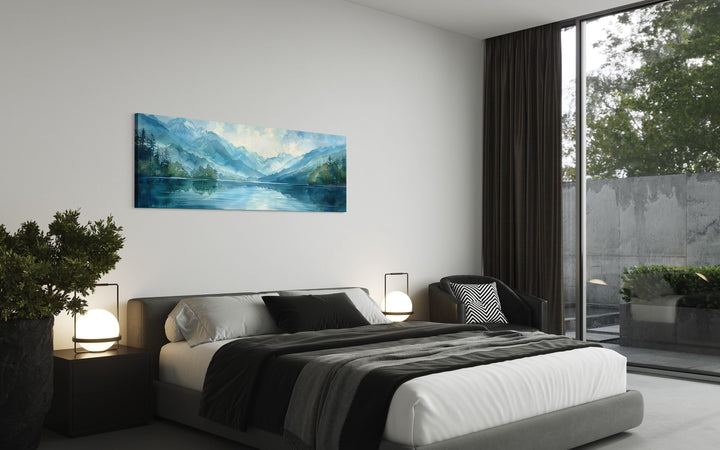 Long Narrow Horizontal Lake Landscape Panoramic Wall Art