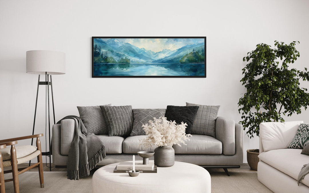 Long Narrow Horizontal Lake Landscape Panoramic Wall Art