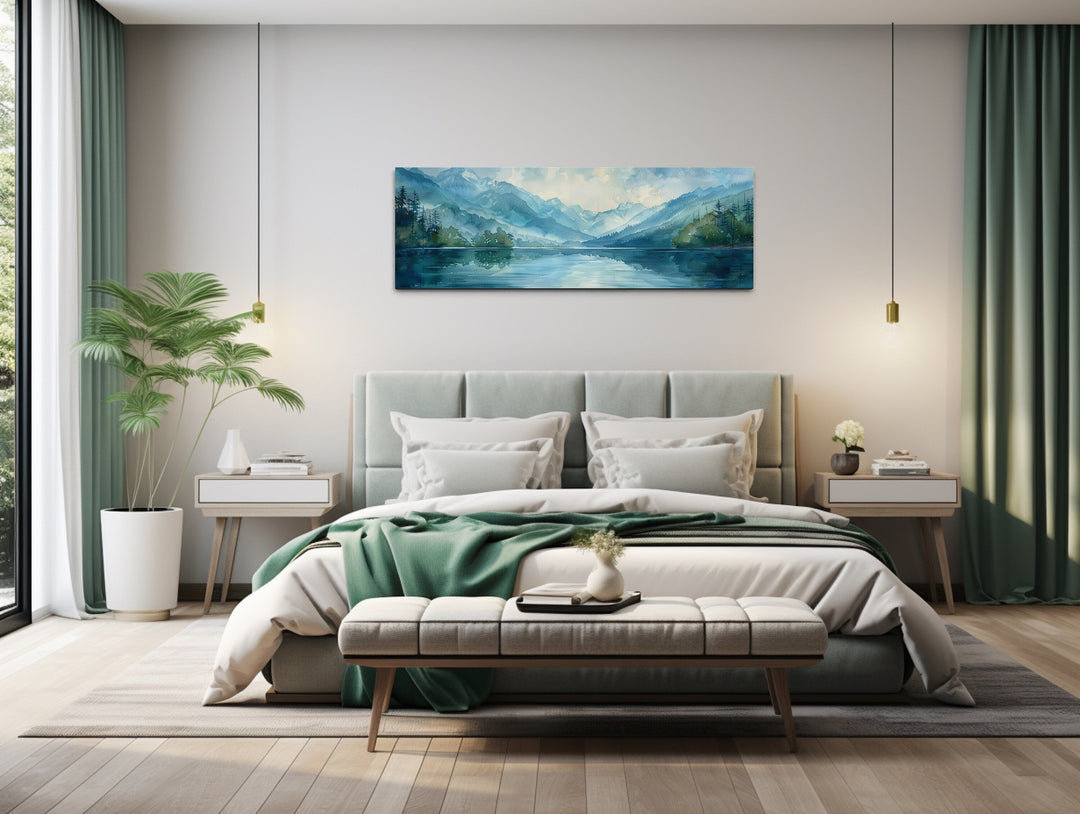 Long Narrow Horizontal Lake Landscape Panoramic Wall Art