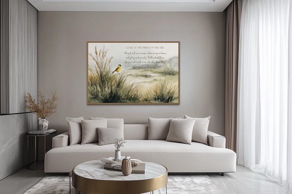 Look at the Birds of the Air Matthew 6:26 Scripture Wall Art