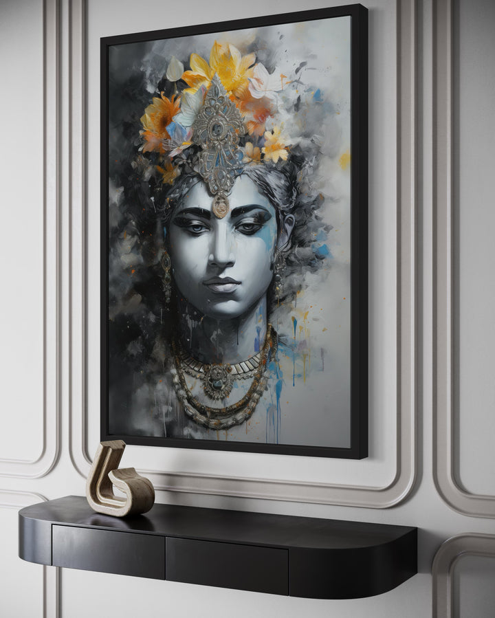 Lord Vishnu Modern Indian Framed Canvas Wall Art