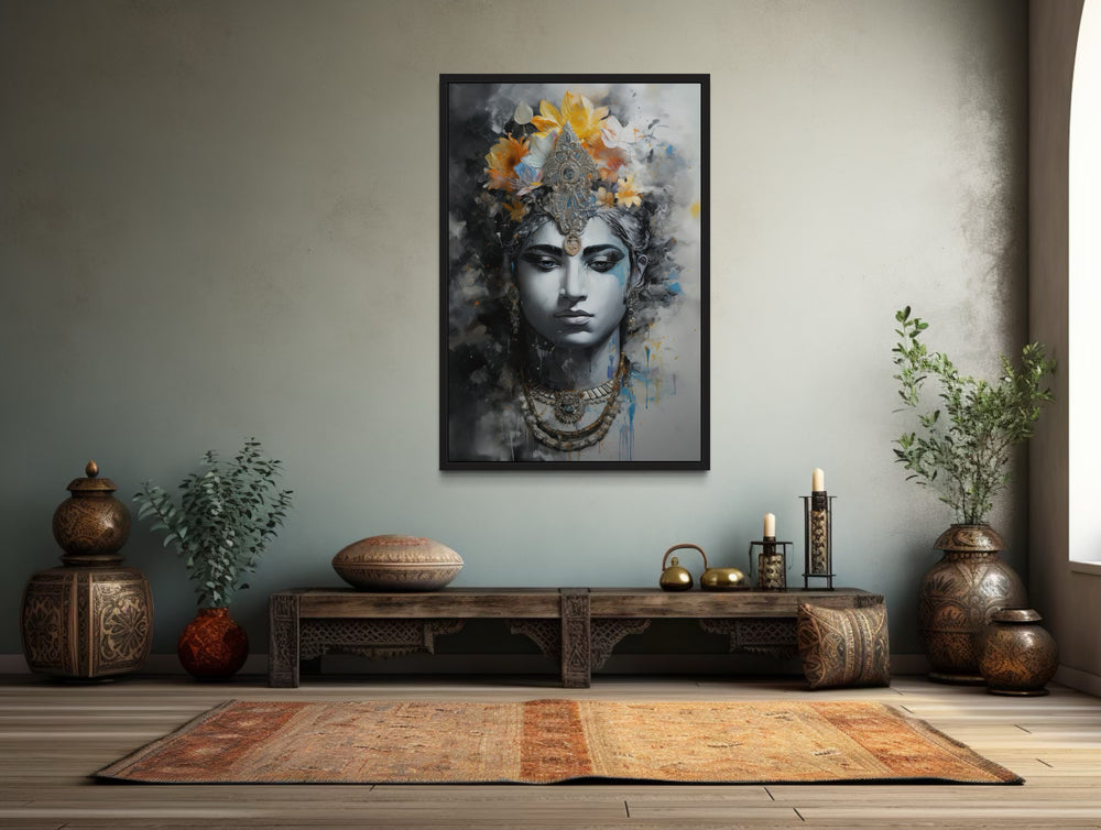 Lord Vishnu Modern Indian Framed Canvas Wall Art