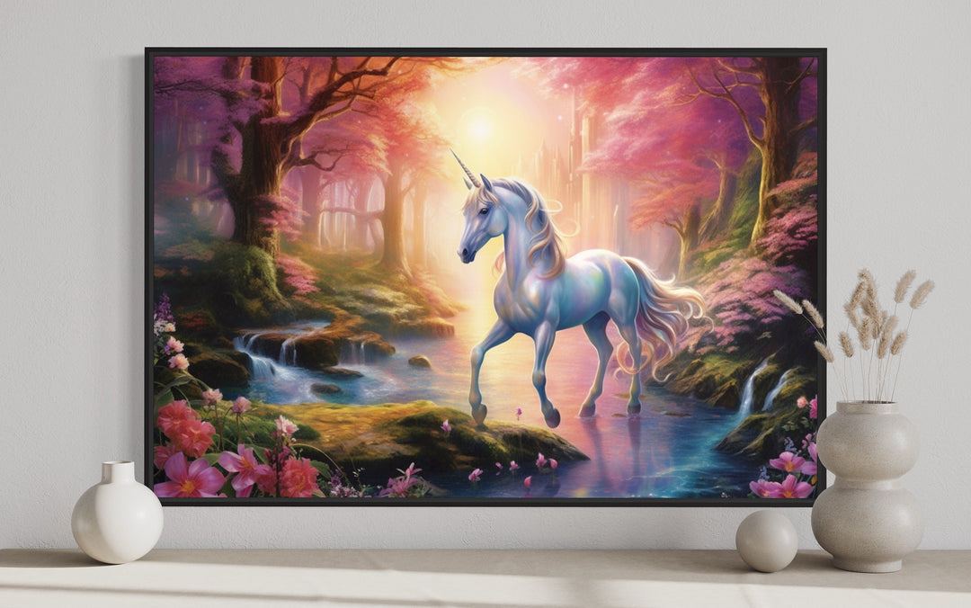 Magical Unicorn Framed Canvas Wall Art