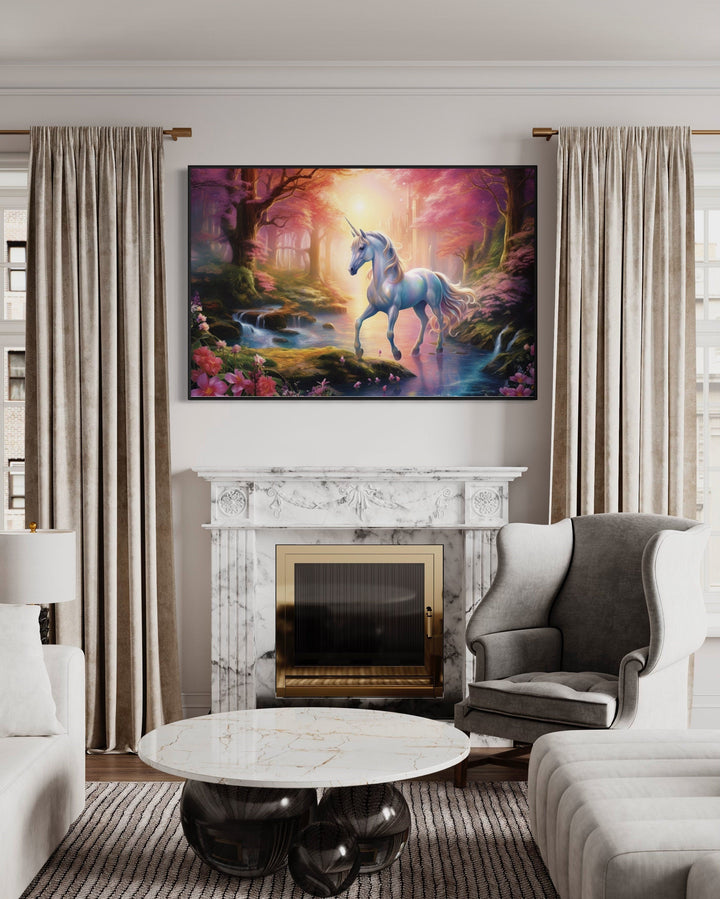 Magical Unicorn Framed Canvas Wall Art