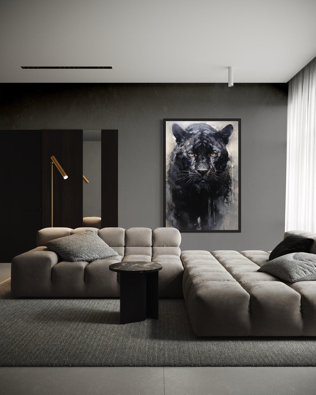 Majestic Black Panther Framed Canvas Wall Art