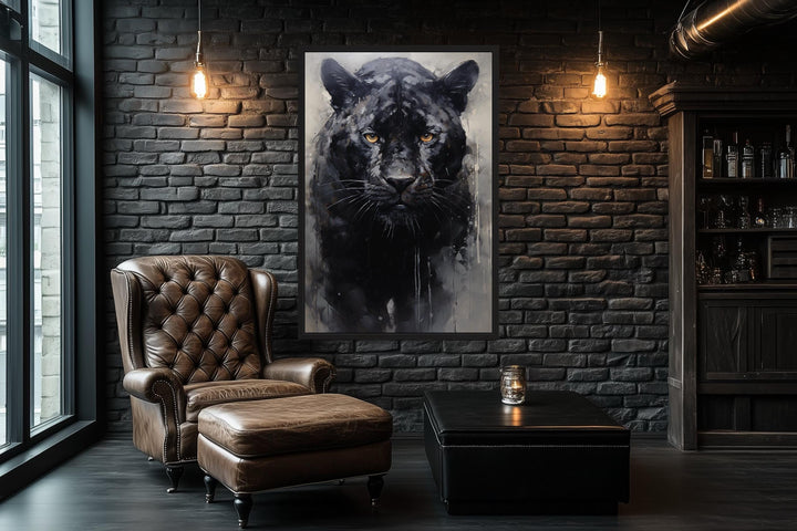 Majestic Black Panther Framed Canvas Wall Art