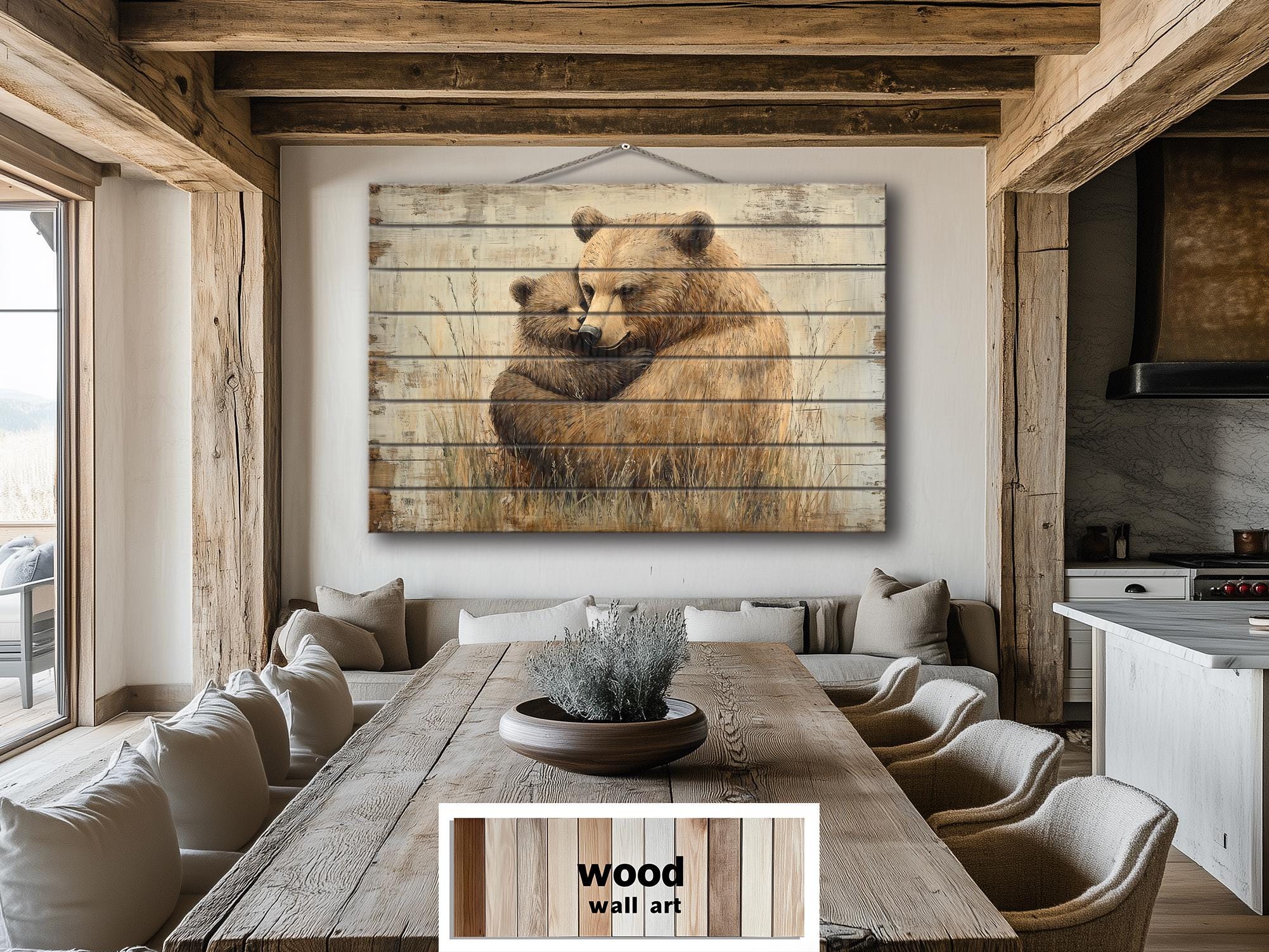 Mama & Baby Bear Rustic Wood Wall Art | Cabin Decor – Wall Decor