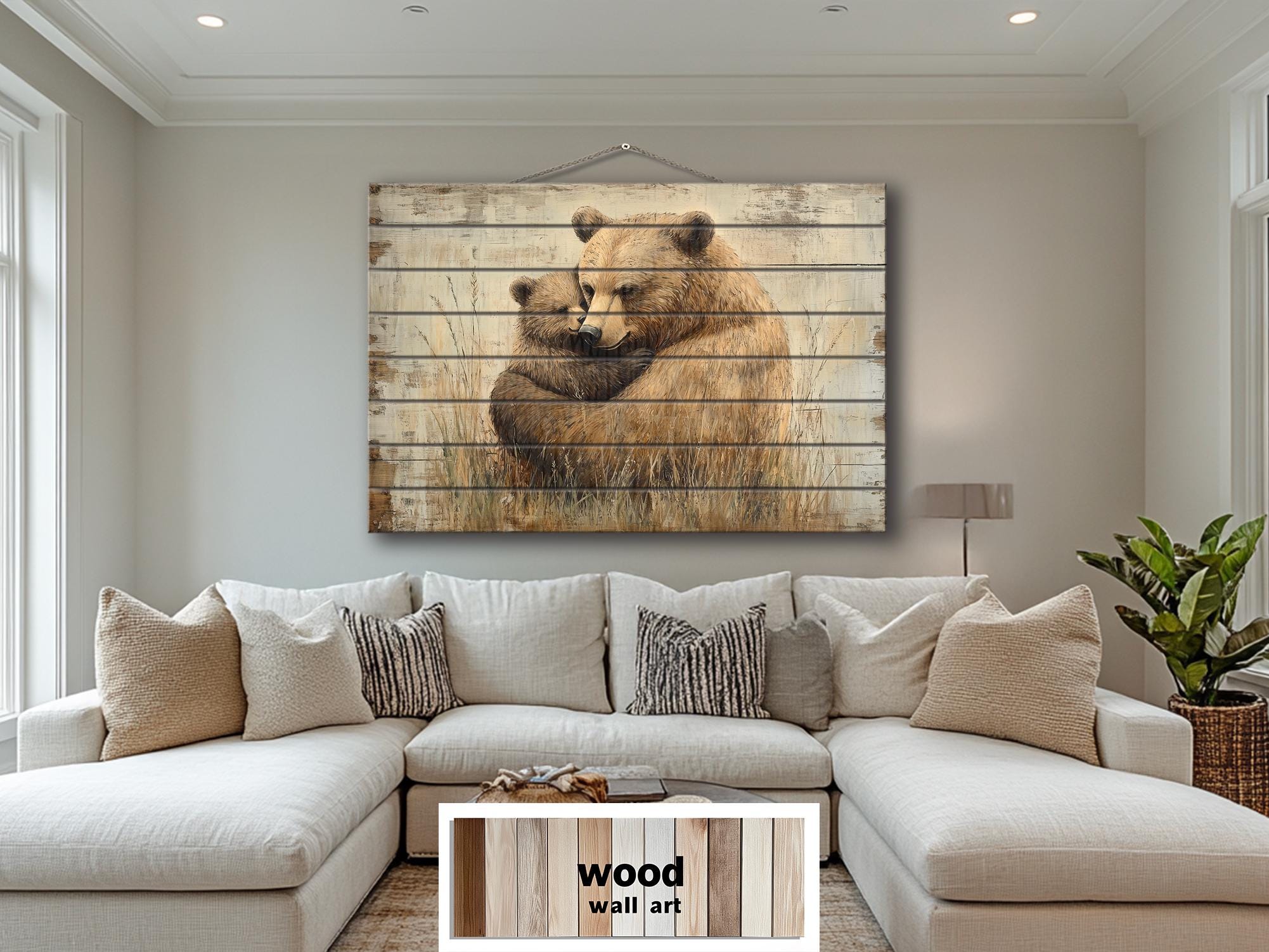 Mama & Baby Bear Rustic Wood Wall Art | Cabin Decor – Wall Decor