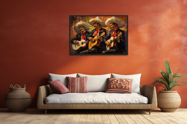 Mariachi Band Mexican Framed Canvas Wall Art