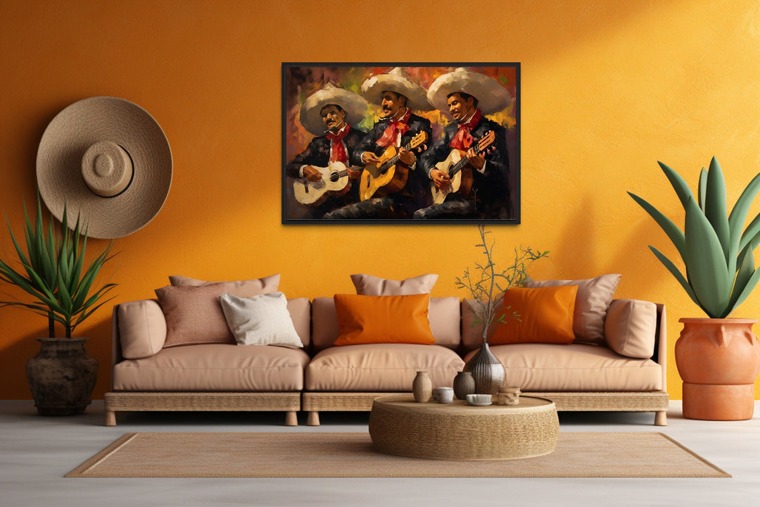 Mariachi Band Mexican Framed Canvas Wall Art