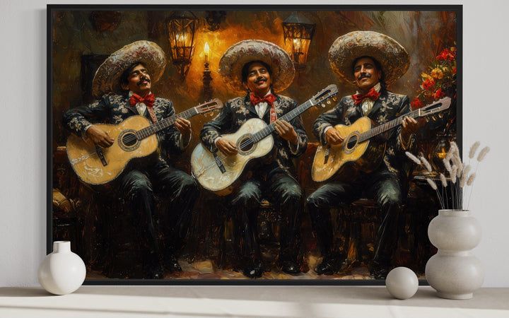 Mariachi Band Mexican Framed Canvas Wall Art