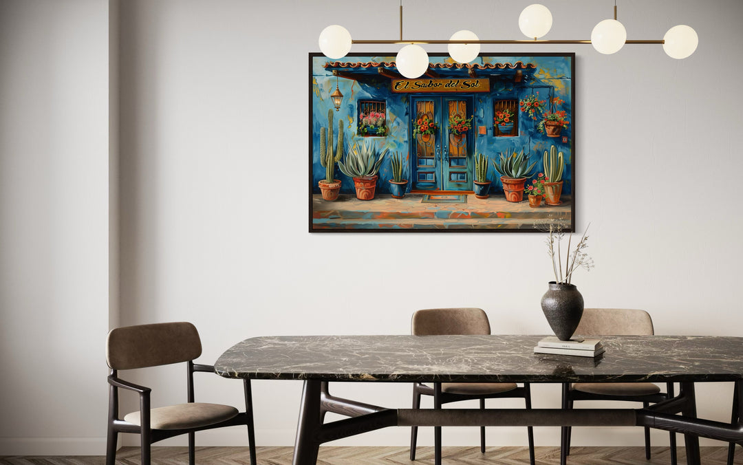 Mexican Restaurant Door Framed Canvas Wall Art For Dining Room