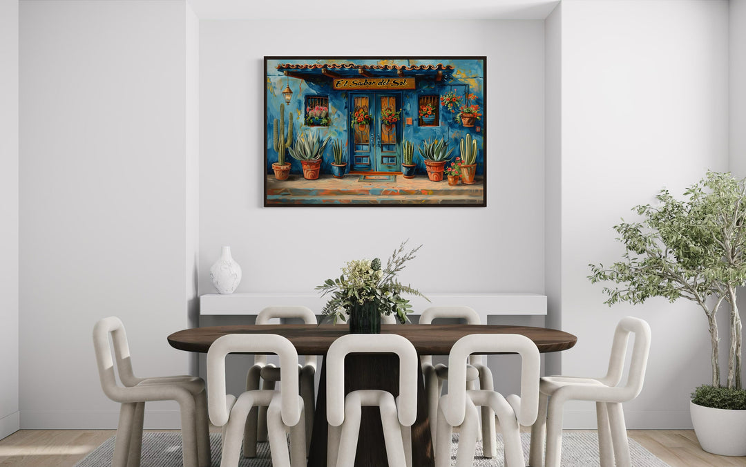 Mexican Restaurant Door Framed Canvas Wall Art For Dining Room