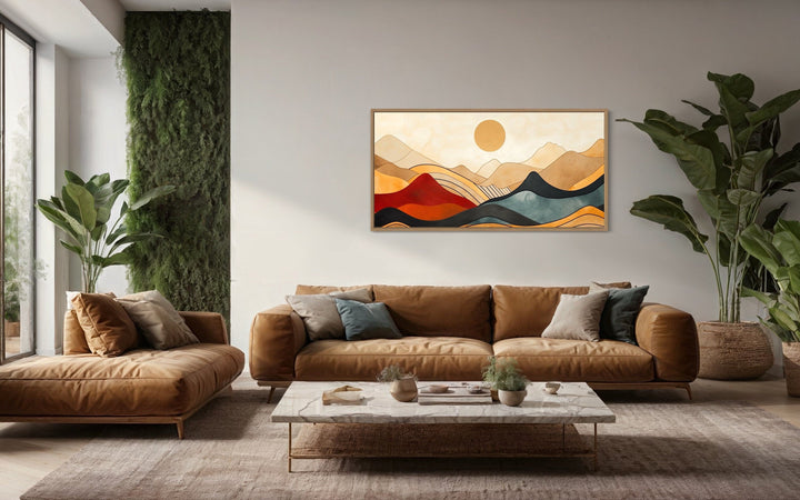 Mid Century Modern Extra Large Mountain Canvas Wall Art