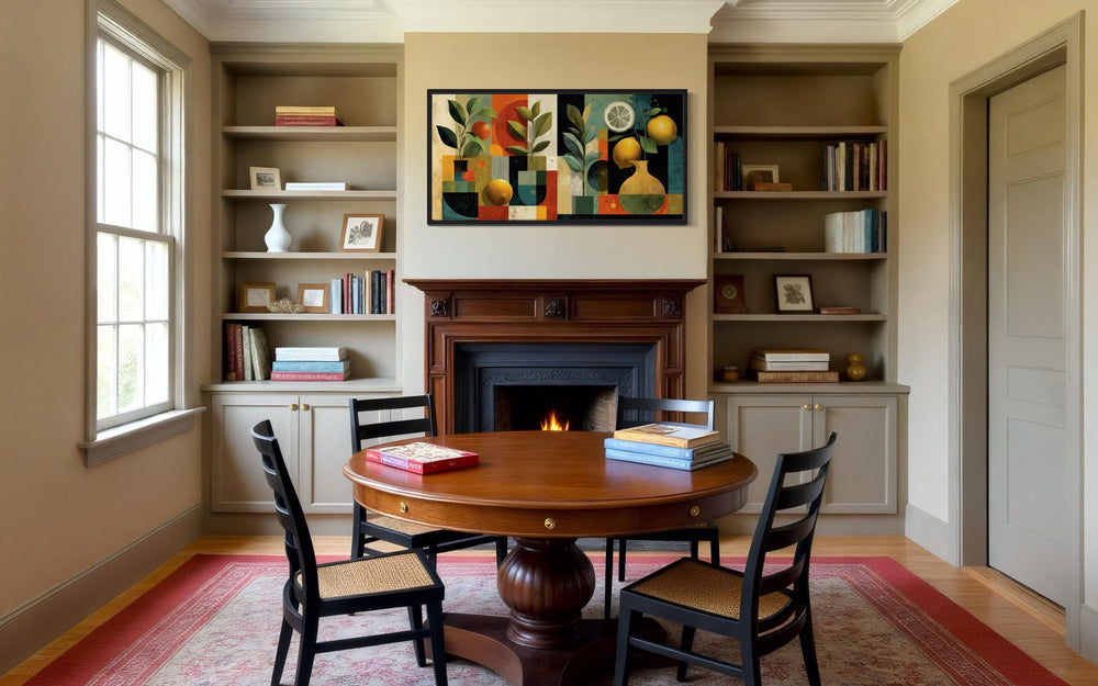Mid Century Modern Kitchen Wall Art Fruit Citrus Painting Canvas Print