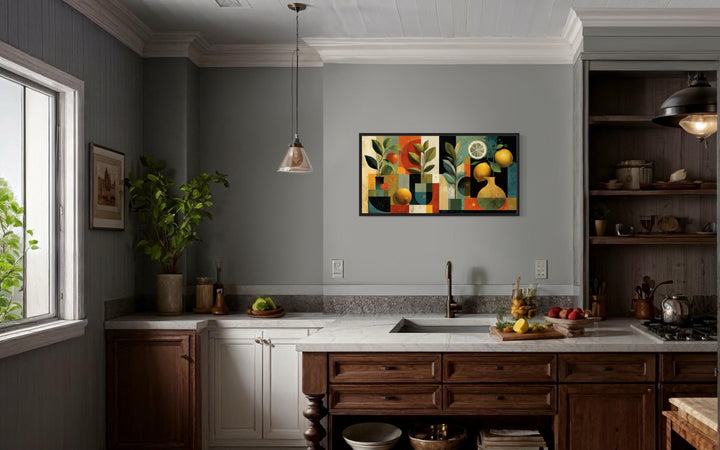 Mid Century Modern Kitchen Wall Art Fruit Citrus Painting Canvas Print