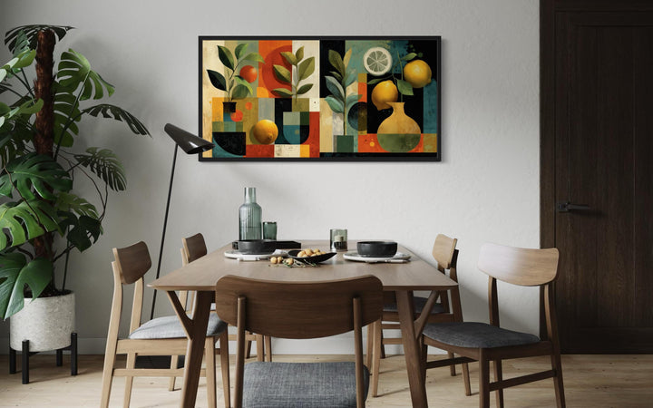Mid Century Modern Kitchen Wall Art Fruit Citrus Painting Canvas Print