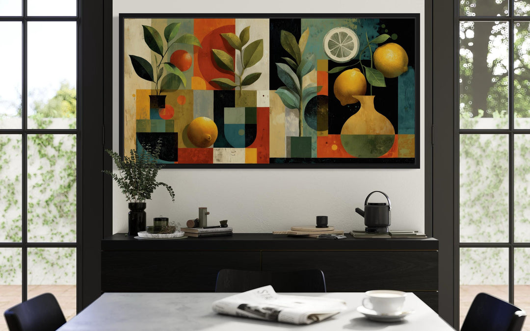 Mid Century Modern Kitchen Wall Art Fruit Citrus Painting Canvas Print
