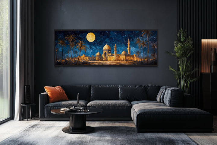 Middle Eastern Long Horizontal Arabic Architecture Nightscape Wall Art