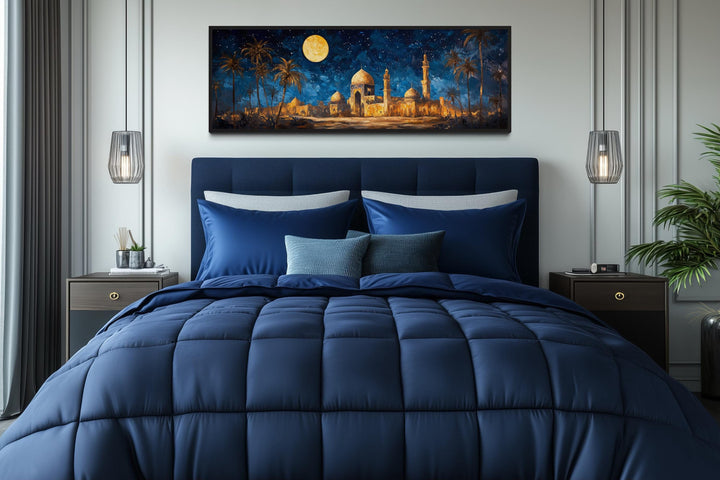 Middle Eastern Long Horizontal Arabic Architecture Nightscape Wall Art