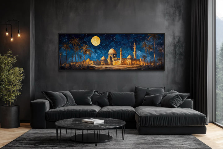 Middle Eastern Long Horizontal Arabic Architecture Nightscape Wall Art