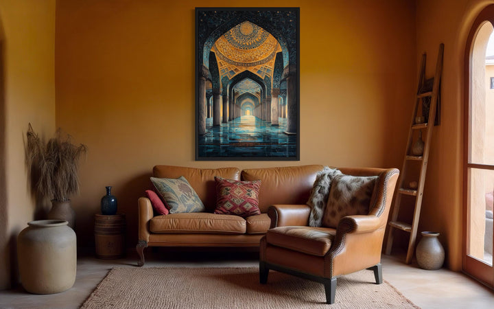 Middle Eastern Mosque Framed Canvas Wall Art